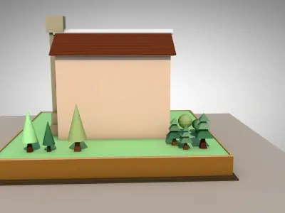 Low-poly House Low-poly 3D model