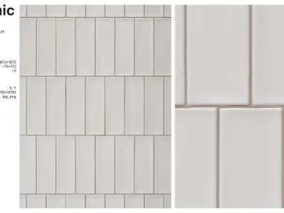 Subway Tile in Vertical Offset Layout Texture