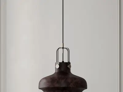 Yardley Antique Bronze Industrial Mini Pendant 3D model