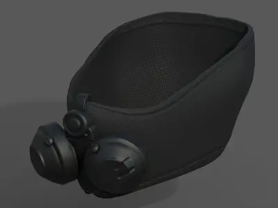 Gas mask scifi respirator plastic protection combat  Low-poly 3D model