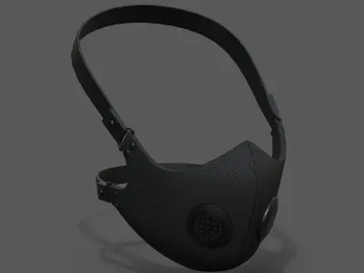 Gas mask protection pollution fantasy scifi military combat  Low-poly 3D model