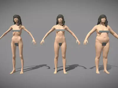 Base Mesh Pack - Female 3D model