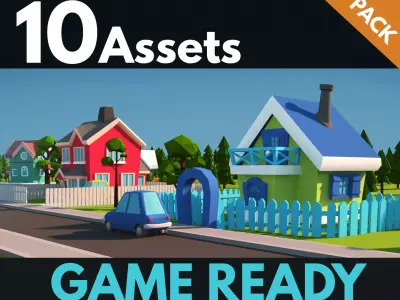 Houses - Toon Low-poly 3D model