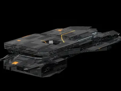 destroyer spaceship sci fi 3D Low-poly 3D model