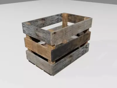 Wooden Crate for Fruits Vegetables - Caixote de Madeira Frutas Low-poly 3D model