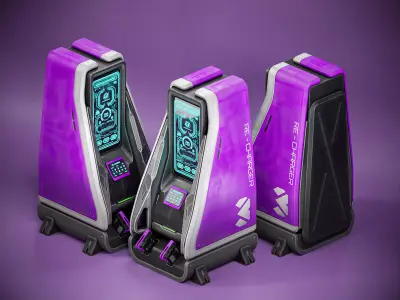 Sci-fi Console X5 PBR Low-poly 3D model