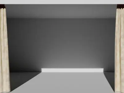 Flower pattern curtains full window   Free 3D model