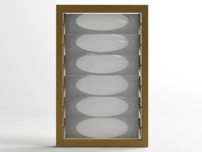 Window 7 glass display case with six ovals 3D model