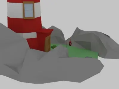 Low Poly Lighthouse Low-poly 3D model