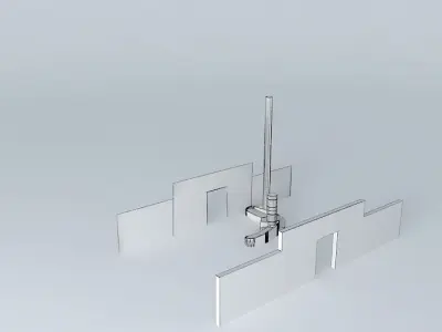 Heater model brick wall with door in middle Free 3D model