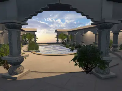 Ancient Indian Swimming Pool Free low-poly 3D model
