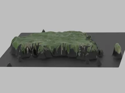 South Korea Map Country Low-poly 3D model