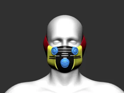 gas mask helmet high poly sculpt 3d printable  3D model order