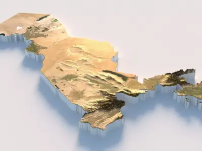 Uzbekistan Terrain country  3D model