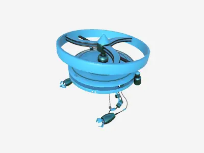 Flying Robot I05 Blue - SciFi Character Design Low-poly 3D model