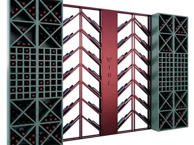 Wine Shelf 6 3D model