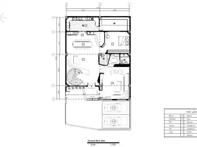 Modern Duplex Residential Villa Architectural Plan  Free 3D model
