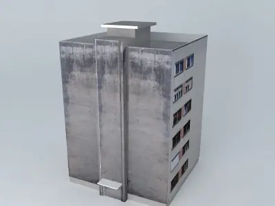 Residential Building Socialistic Style Low-poly 3D model