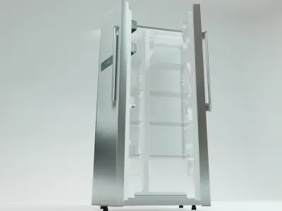 double door fridge home appliance 3D model