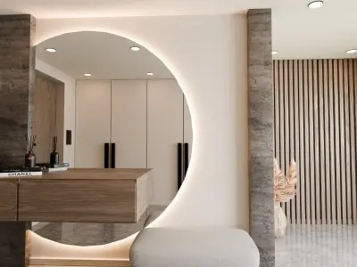 Modern  elegant minimalist entryway architectural visualization 3D model