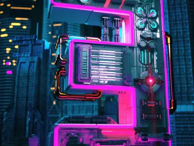 Countdown poster Mechanical style Digital poster 3D model