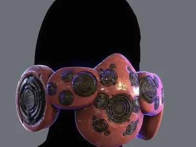 Gas mask helmet scifi Low-poly character art game space Low-poly Low-poly 3D model 2