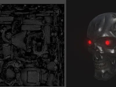 T 800 Head Low-poly 3D model