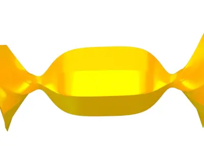 Yellow Wrapped Candy 3D model