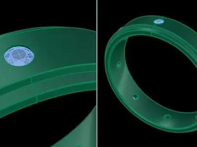 Box Diamond Band Infinity Band Fashion Engagement  Ring Size6 3D print model