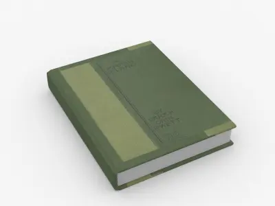 Green Cover Rigged and Animated Book Low Poly 3D Model