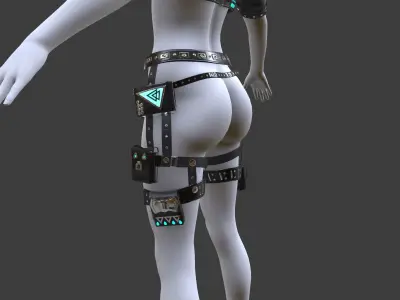 Sci Fi Female Suit 01 Low-poly 3D model