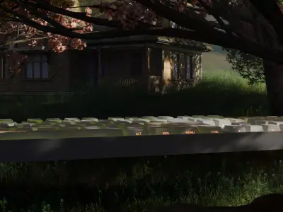 RGB Gaming Keyboard Low Poly 3D Print  Game Asset Low-poly 3D model