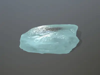 Ice Set aquamarine crystal Low-poly 3D model