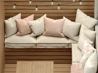 Scandinavian Balcony Set 01 3D model