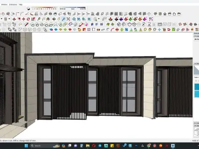 Single story office building 3d model 3D model