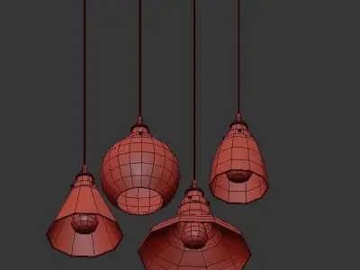 Glass lamp shade pendant 3D model