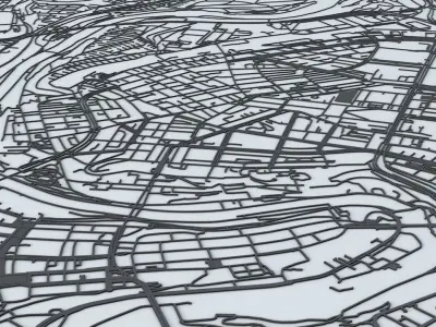 Bern Road Network and Streets 3D model