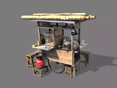 Street Food Cart 3D model
