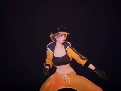 Street Fighter Girl Low-poly 3D model