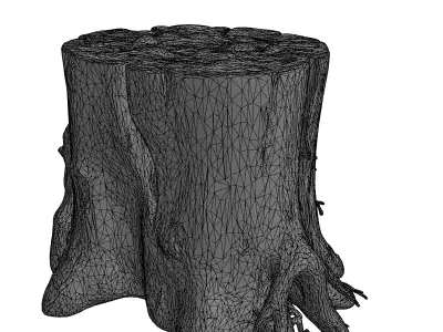 Realistic Mossy Tree Stump 3D Model Low-poly 3D model