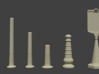 Plastic Pontoon and Direction Signboards Packet Free 3D model