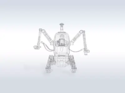 Futuristic Sci-Fi Robot Vehicle with Pilot 58 3D model