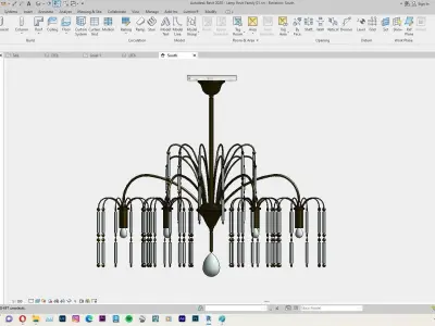Chandelier or Classical Hanging Lamp Revit Family Interior 3D model