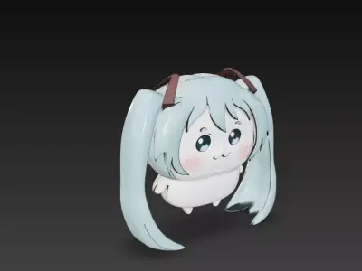 figura miku x chikawa 3D print model
