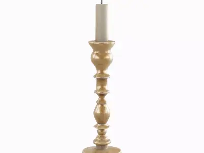 Elegant Candlestick Set  Low-poly 3D model