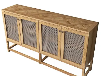3D Model Combo Modern Sideboard Set 3D model