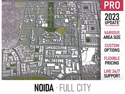 Noida - 3D City Model Low-poly 3D model