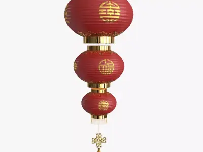 Paper Lantern v2 Low-poly 3D model