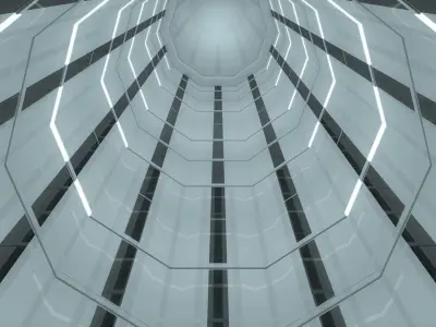 Sci Fi Tunnel Low-poly 3D model shop