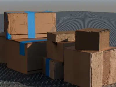 Cardoard Boxes Pack 1 Free 3D model